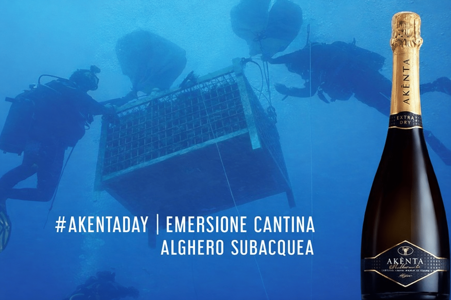 Evento Akènta Day 2026: emersione vino subacqueo Akènta Sub e boat party